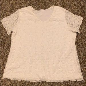 CJ Banks 3X White short sleeve shirt